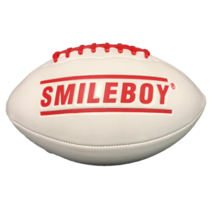 White and red Rugby ball