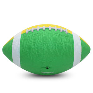 Green and yellow rugby ball